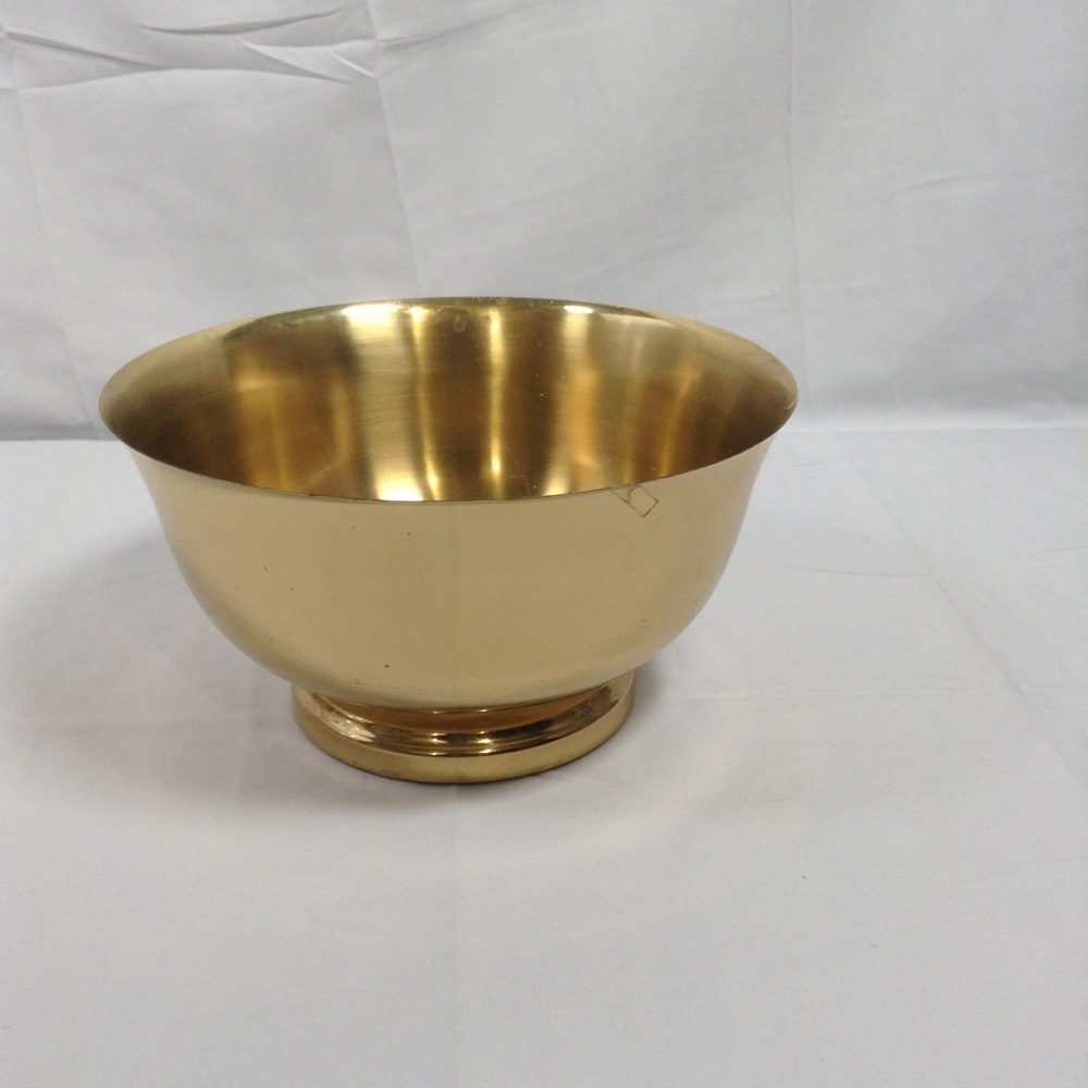 Brass Pedestal Bowl Solid Brass Copper Craft Topeka K.S.